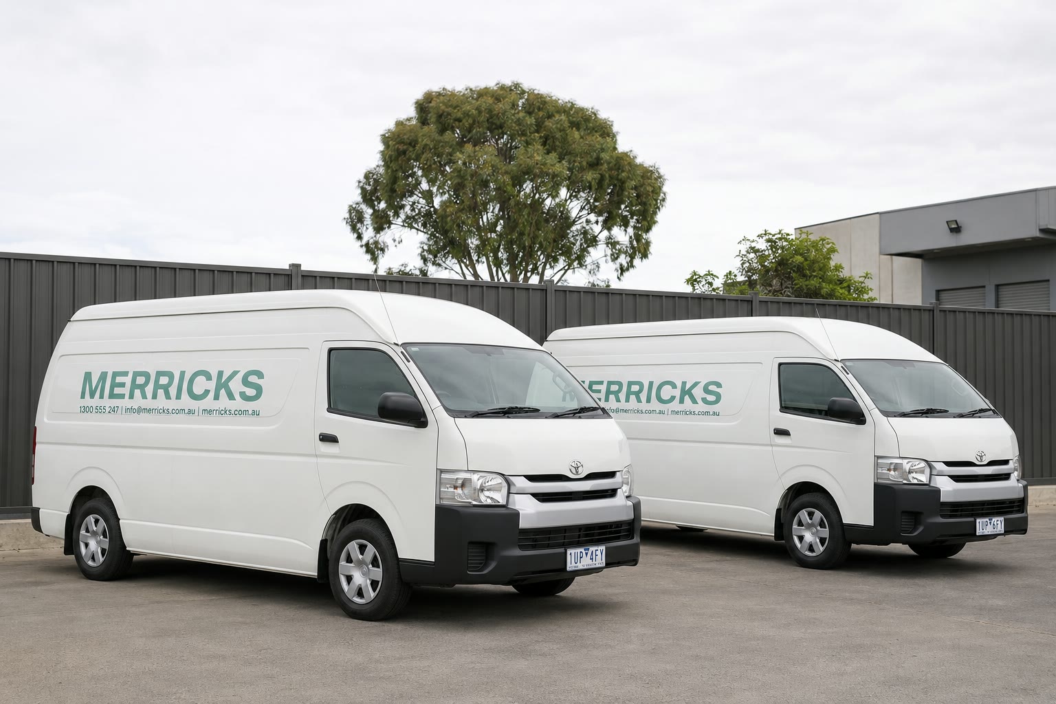 Two matching vans, fleet livery